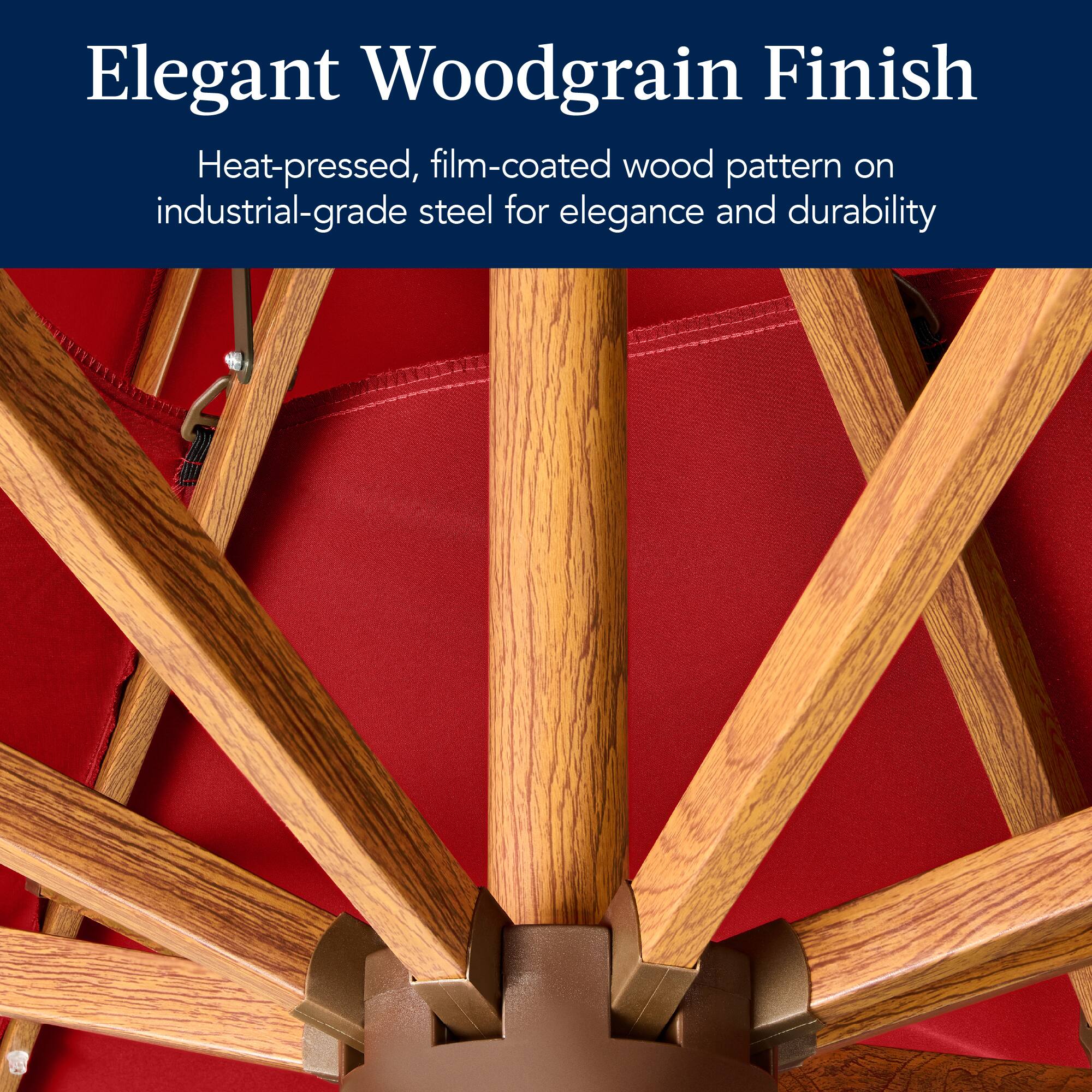 Elegant Woodgrain Finish

Heat-pressed, film-coated wood pattern on industrial-grade steel for elegance and durability.