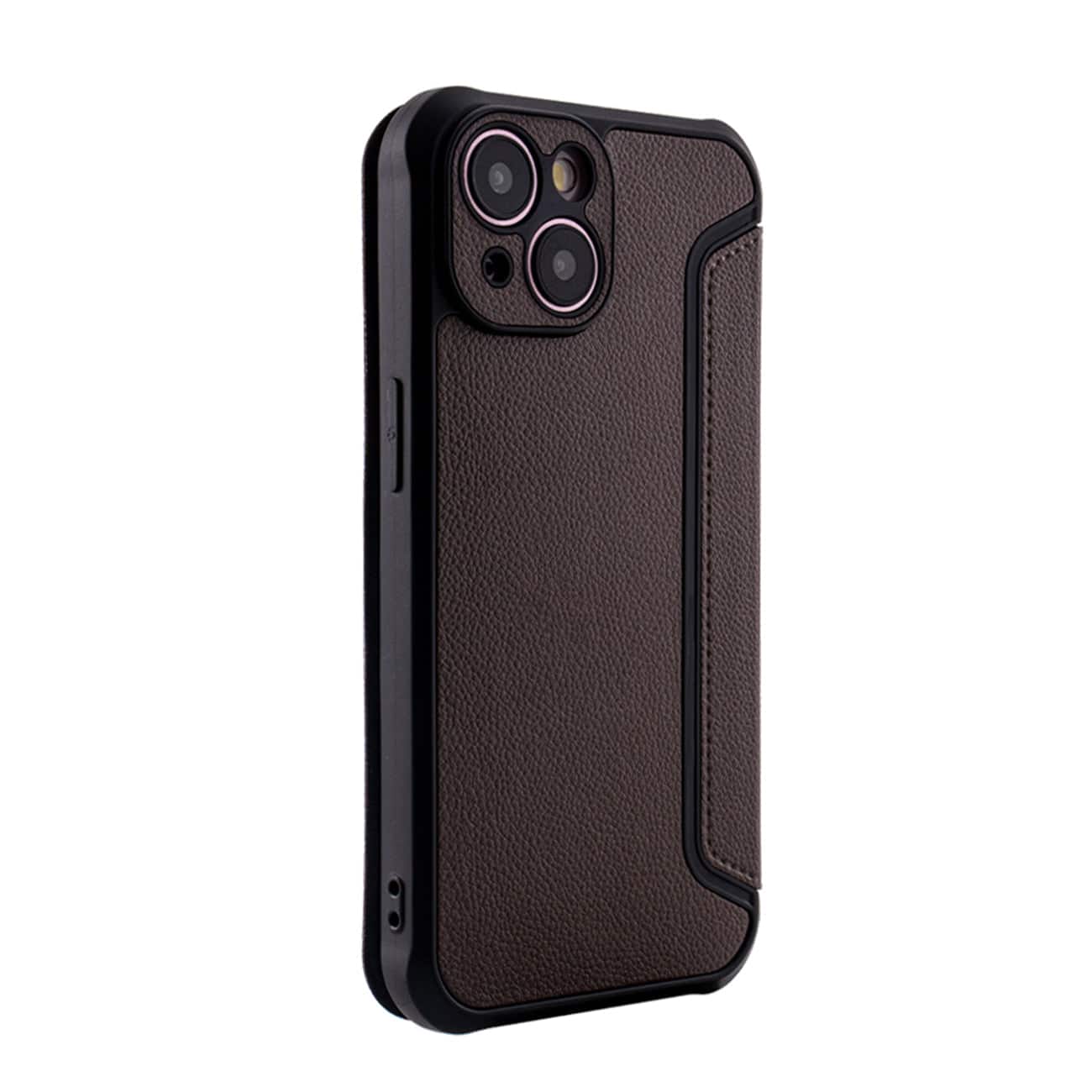Reiko - Magnetic Wallet Leather Phone Case For Apple Iphone 15 In - Brown