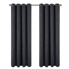 RT Designers Collection - RT Designer Collection Heidi Halo Foil Blackout Luxurious Decorative Grommet Curtain Panel 54" x 90" - Black