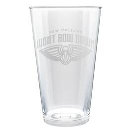 Great American Products - New Orleans Pelicans Etched 16oz. Rally Cry Pint Glass - Multicolor