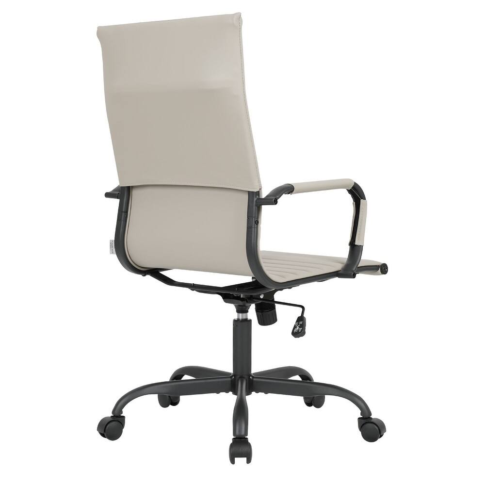 Alt View 5. LeisureMod - Harris Ergonomic High-Back Office Chair Leather Upholstery, Adjustable Swivel, Tilt, and Black Iron Frame - Tan.