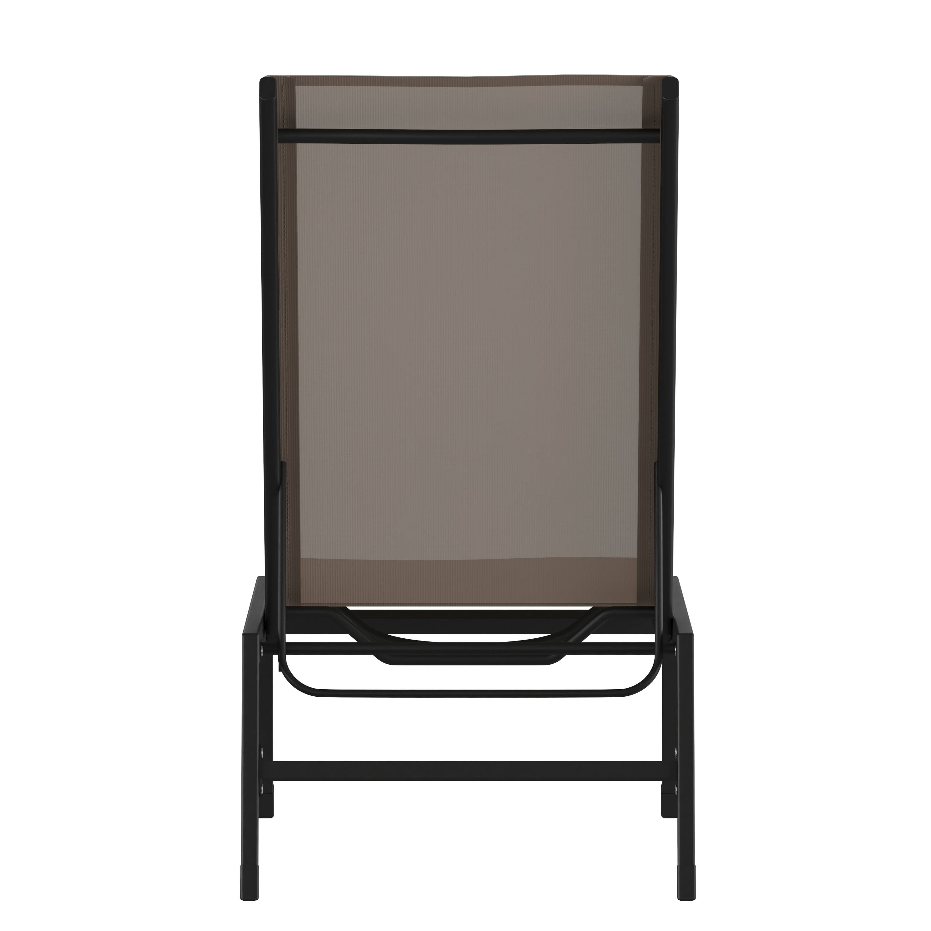 Alt View 7. Emma + Oliver - Braelin Textilene Adjustable 5 Position Patio Chaise Lounge and Metal Frame - Brown.