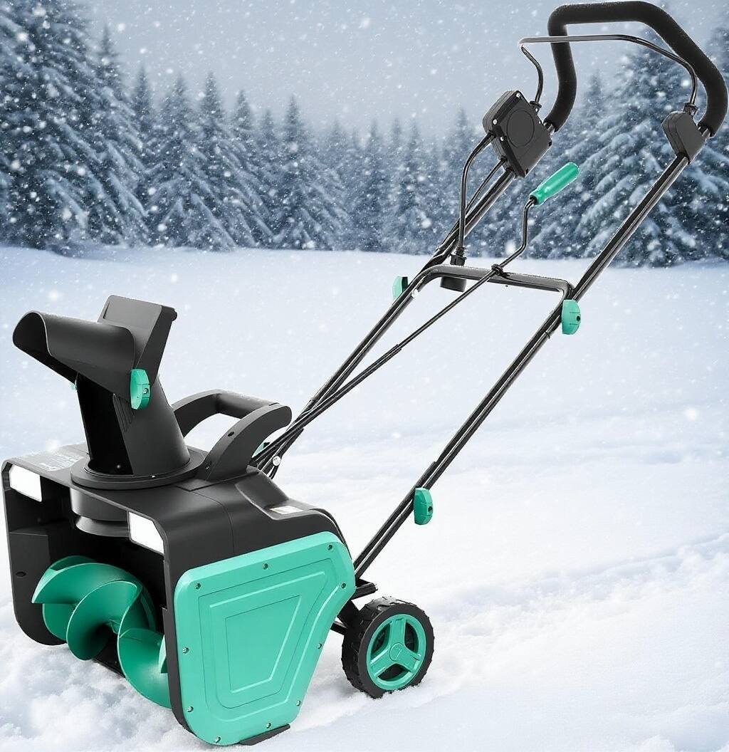 Front. GARVEE - Electric Snow Blower, 25-ft Snow Throwing Distance, with LED.