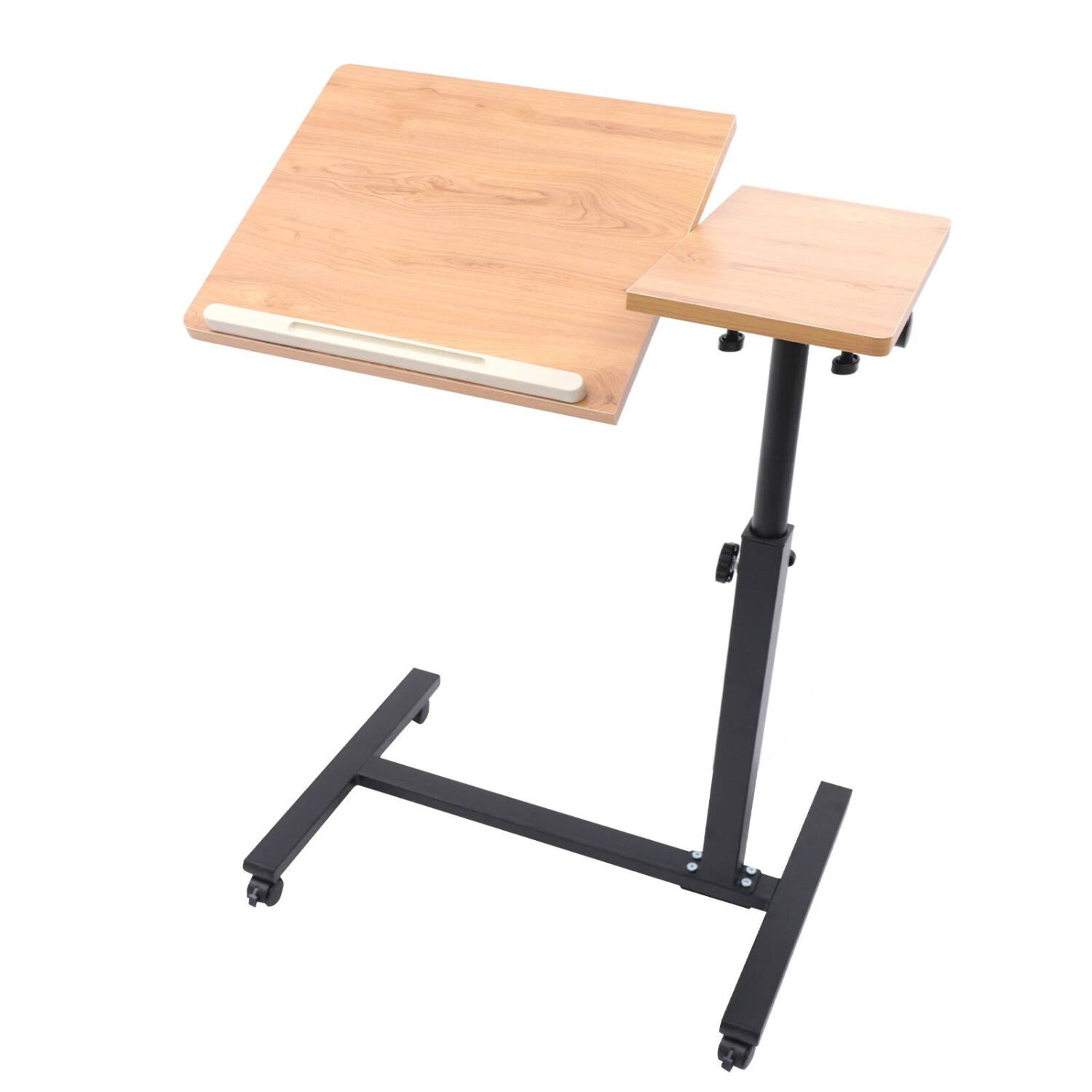 Stock Preferred - Adjustable Mobile Laptop Desk with Rolling Wheels - Black