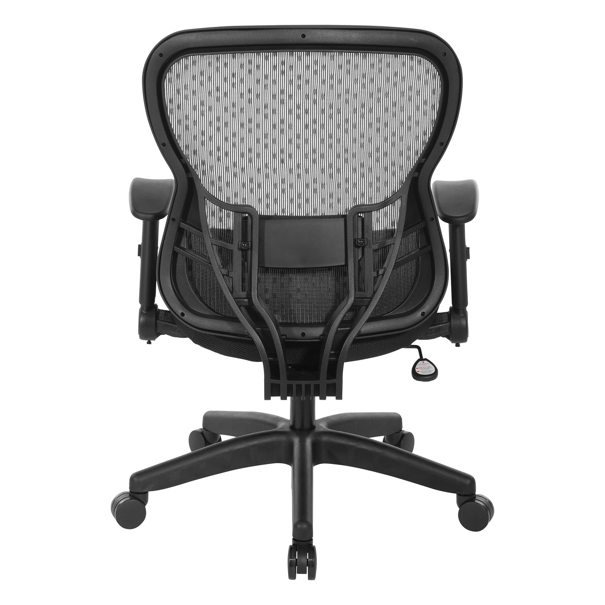 Alt View 12. OSP Home Furnishings - Professional R2 SpaceGrid Back Manager’s Chair with Adjustable Lumbar Support and Adjustable Flip Arms - Black.