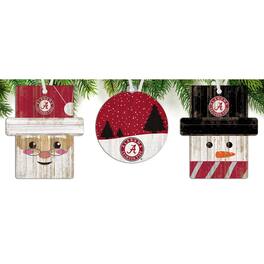 Fan Creations - Alabama Crimson Tide 3-Pack Ornament Set - Multicolor