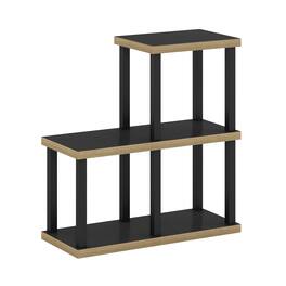 Furinno - Turn-N-Tube No Tools 3-Cube Decorative Display Shelf, Americano/Black - Americano/Black