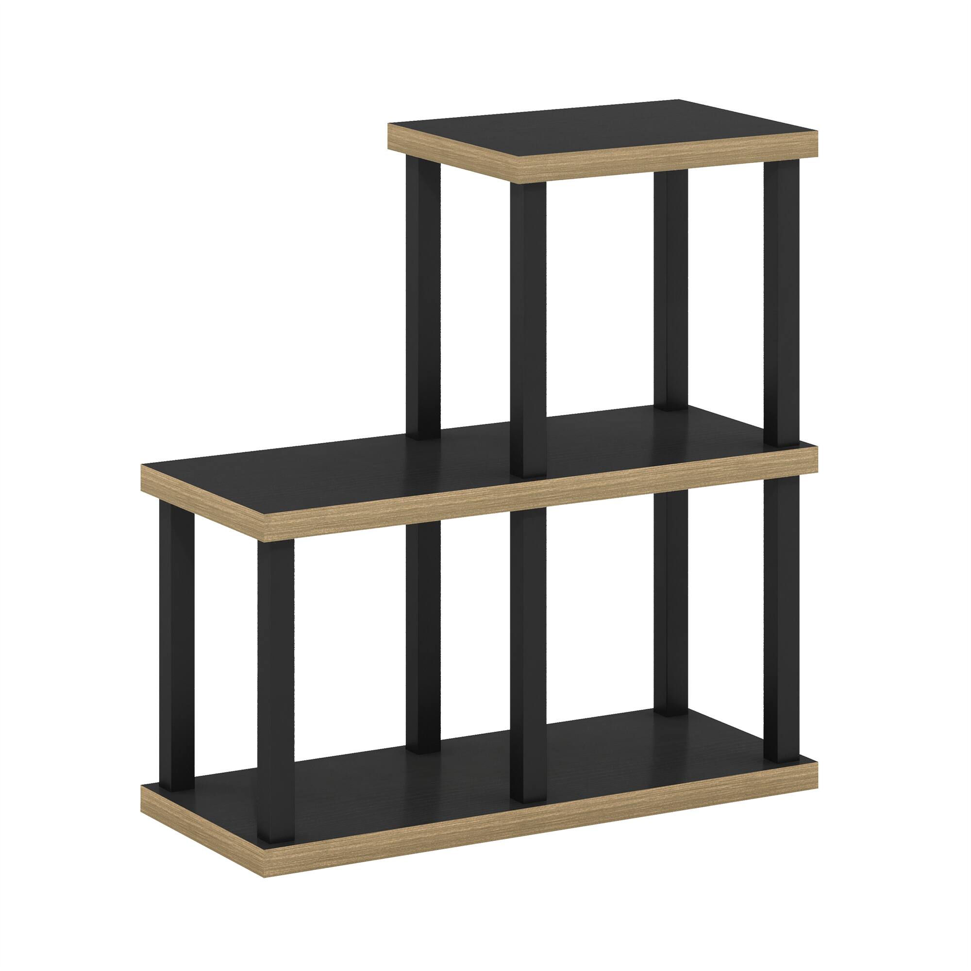 Front. Furinno - Turn-N-Tube No Tools 3-Cube Decorative Display Shelf, Americano/Black - Americano/Black.