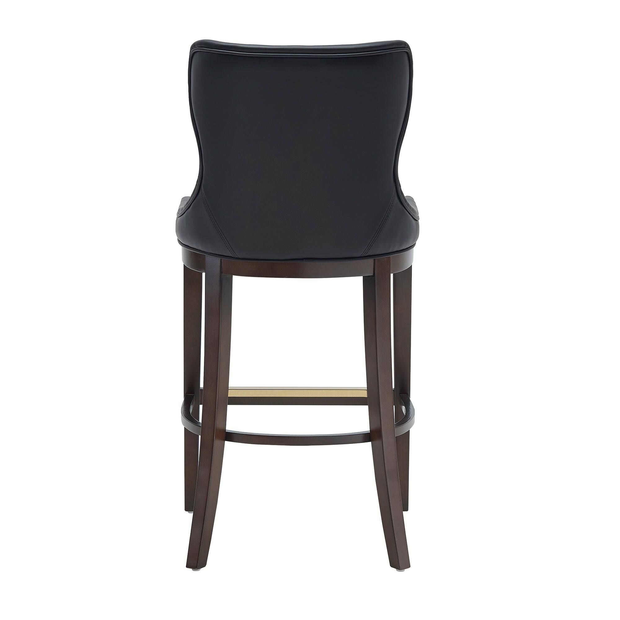 Alt View 4. Manhattan Comfort - Blair Modern Wood Upholstered Barstool - Set of 2 - Black.