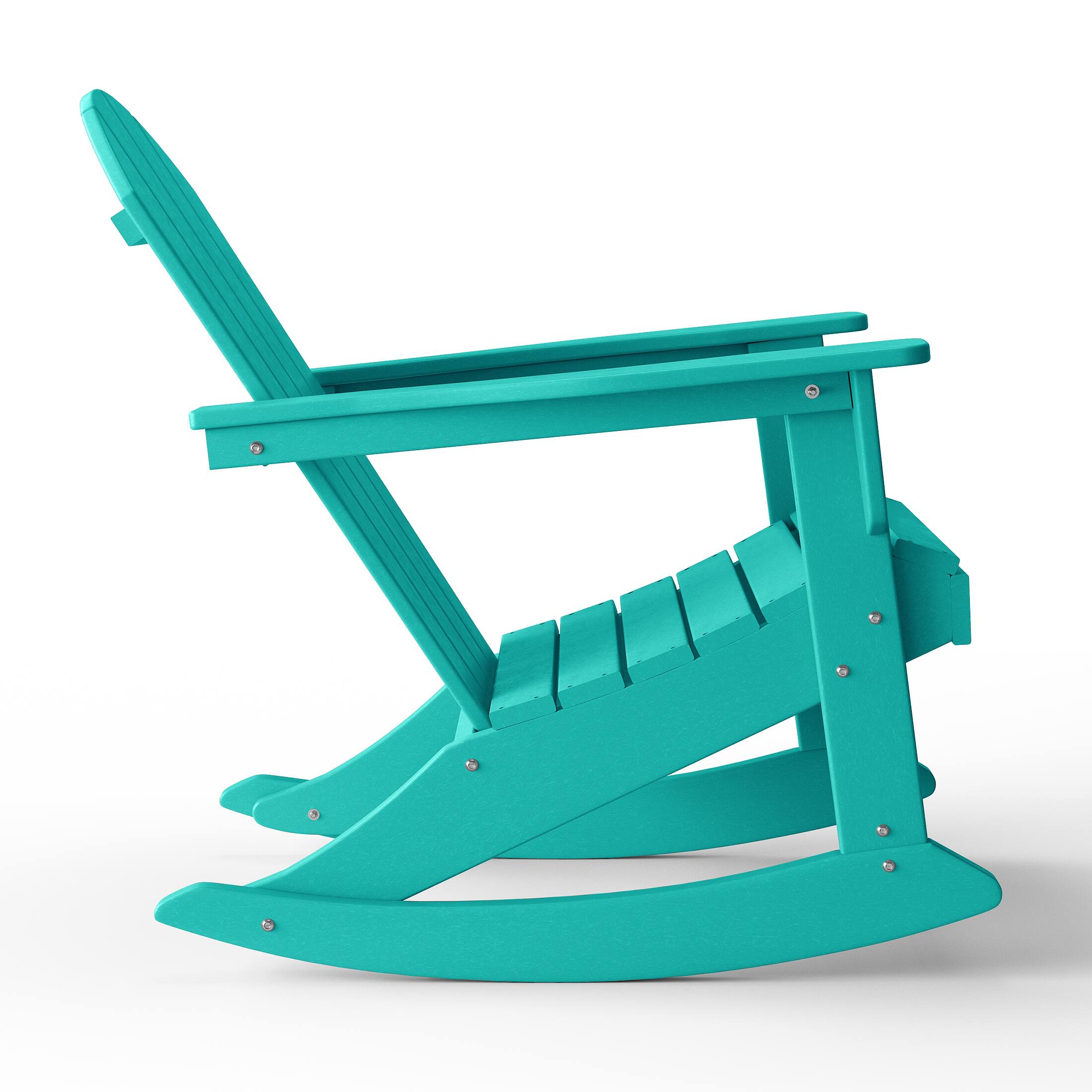 Back. WestinTrends - WestinTrends Malibu Outdoor / Patio Poly Adirondack rocking chair - Turquoise.