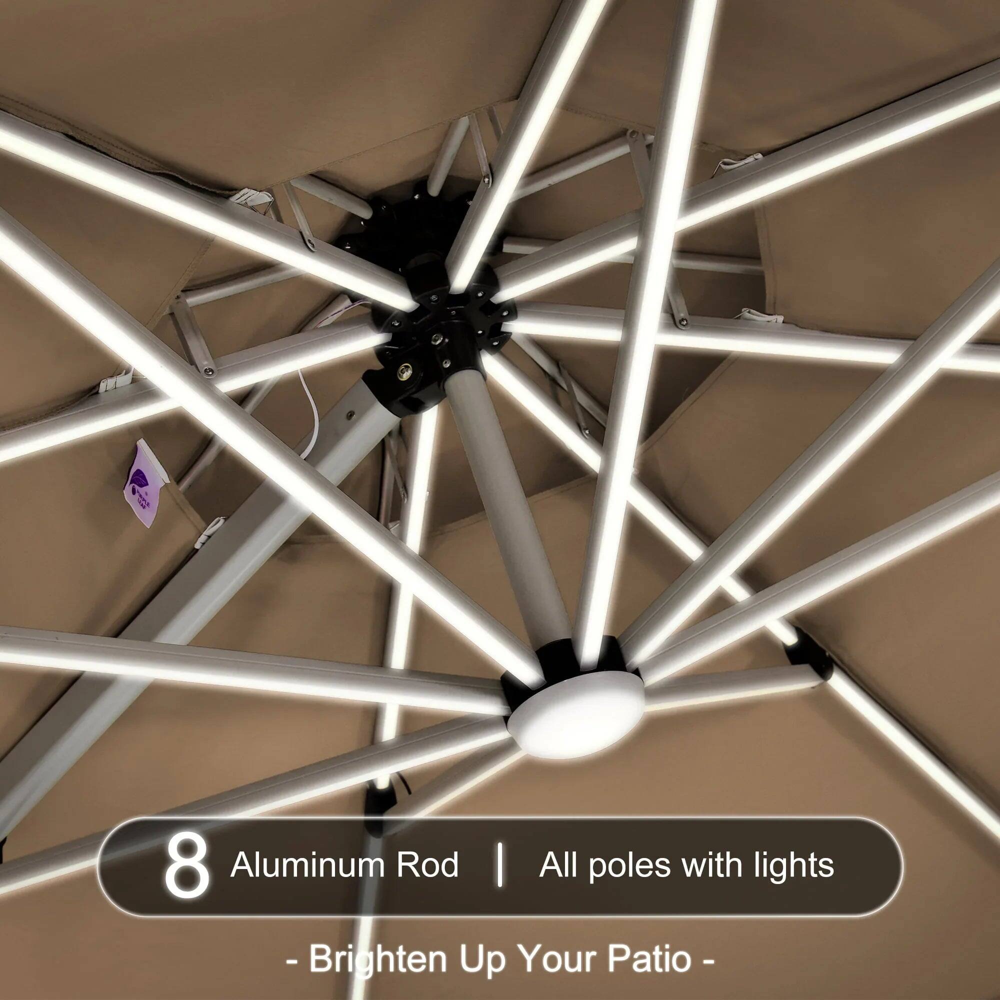 8 Aluminum Rod | All poles with lights - Brighten Up Your Patio -