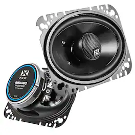 NVX - NSP46 300W Peak (100W RMS) 4x6in 2-Way N-Series Coaxial Car Speakers with 20mm Silk Dome Tweeters