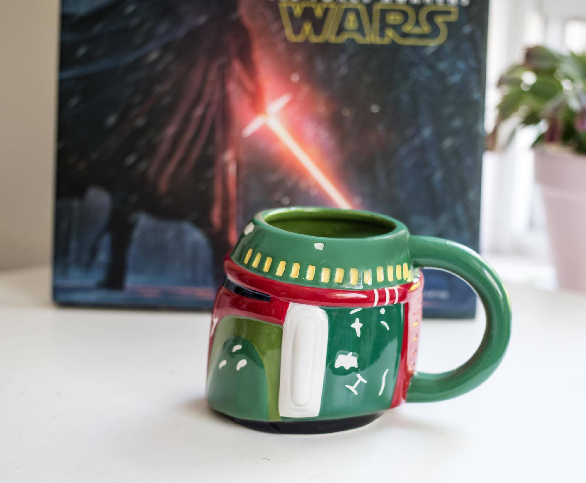 Alt View 3. Silver Buffalo - Star Wars 3D Sculpted Boba Fett Helmet Ceramic Mug | Holds 20 Ounces - Green.