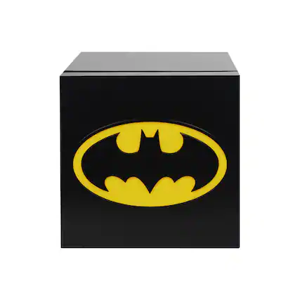 Front. DC Comics - Ukonic DC Comics Batman Logo 6.7L Black Thermoelectric Cooler, Holds 9 Soda Cans - Black.