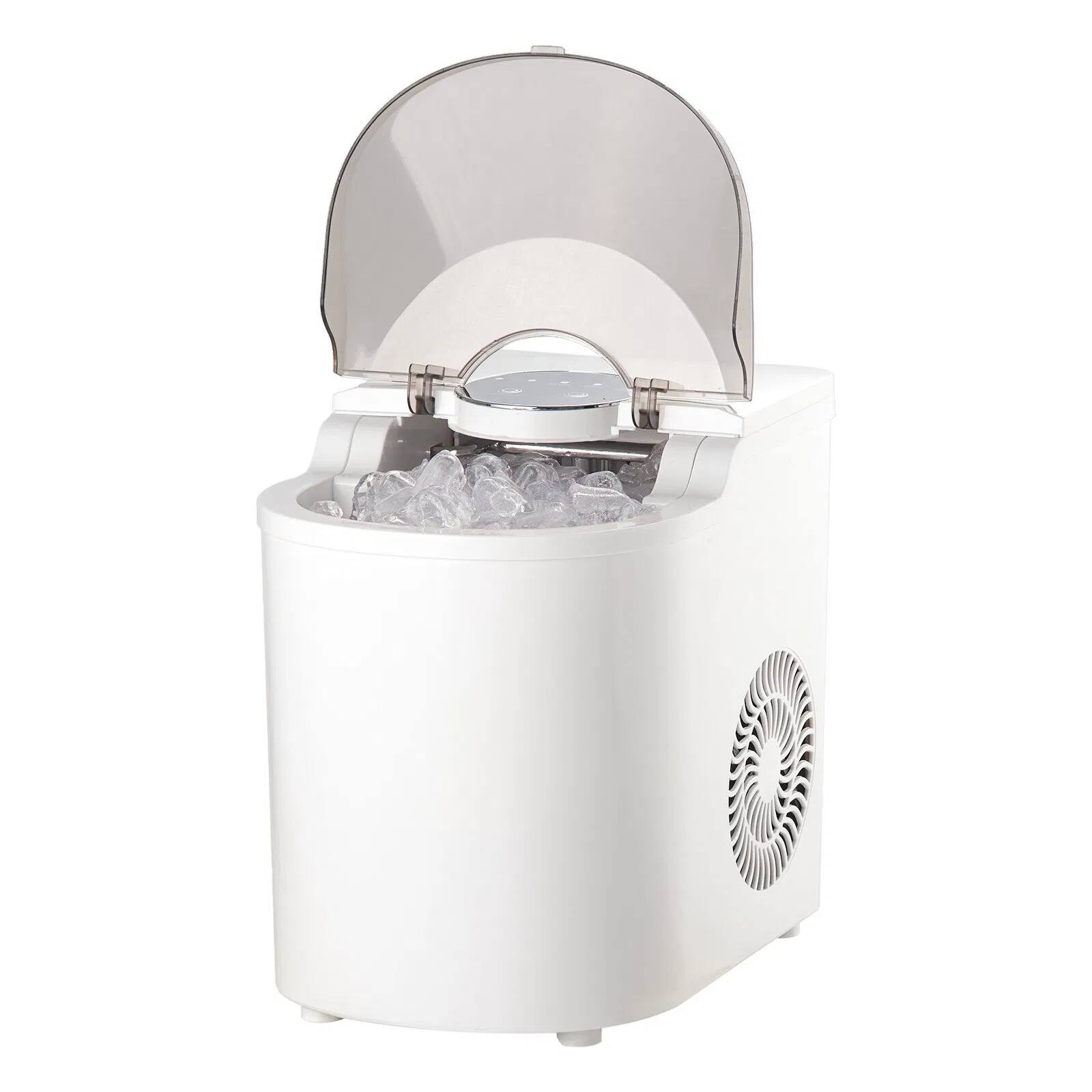 Left. Forest'nSky - Portable Ice Maker - 26 lb/day, 7 Cubes in 6 Mins, 2-Size Bullet Ice, Self-Clean with Scoop - White.
