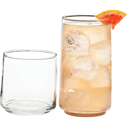 Front. Anchor Hocking - 16-Piece Finlandia Glassware Set - Clear.