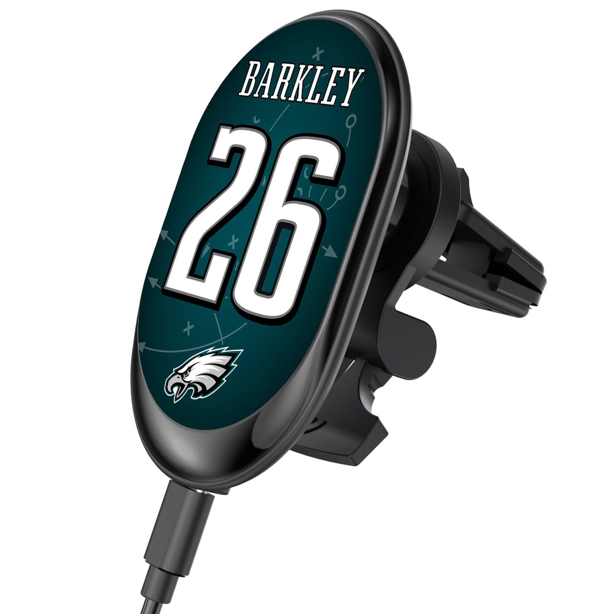 Front. Keyscaper - Saquon Barkley Philadelphia Eagles Wireless Magnetic Car Charger - Black.