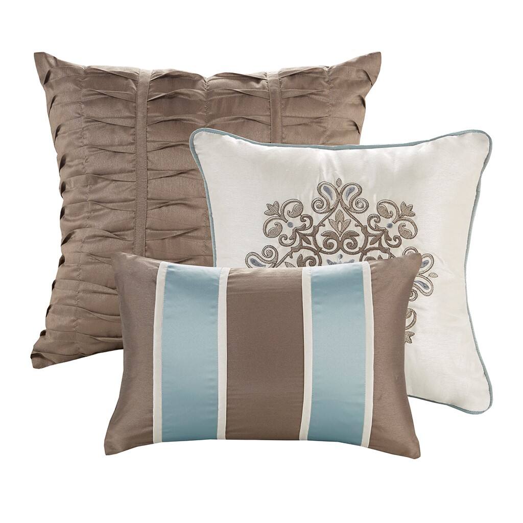 Alt View 3. Gracie Mills - Gracie Mills Garret 7-Piece Paisley Jacquard Comforter Set - Blue.