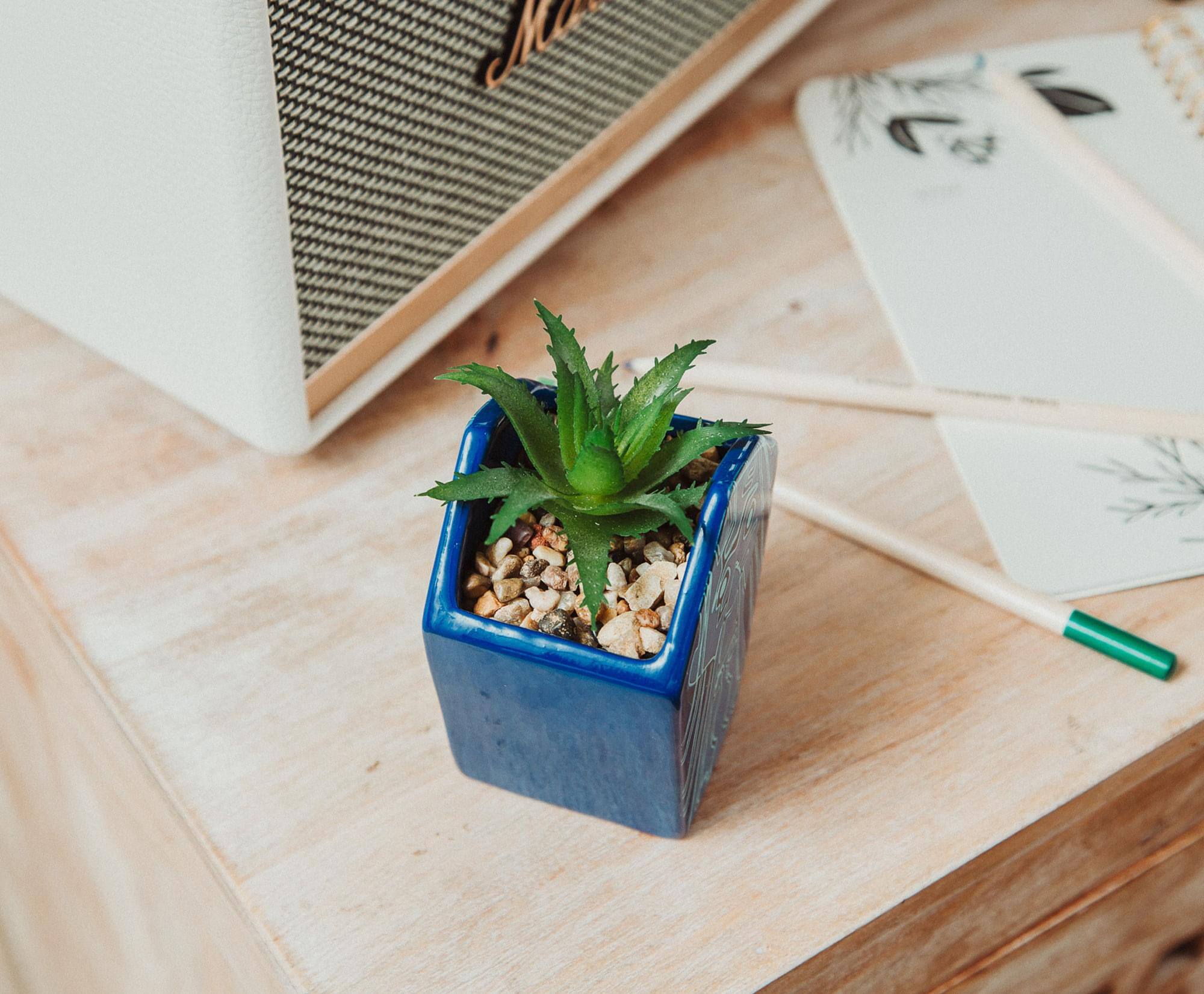 Alt View 3. Disney - Disney Atlantis: The Lost Empire Stone Face 4-Inch Ceramic Mini Planter - Blue.