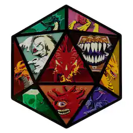 Dungeons & Dragons - D20 Die Metal Medallion - Red