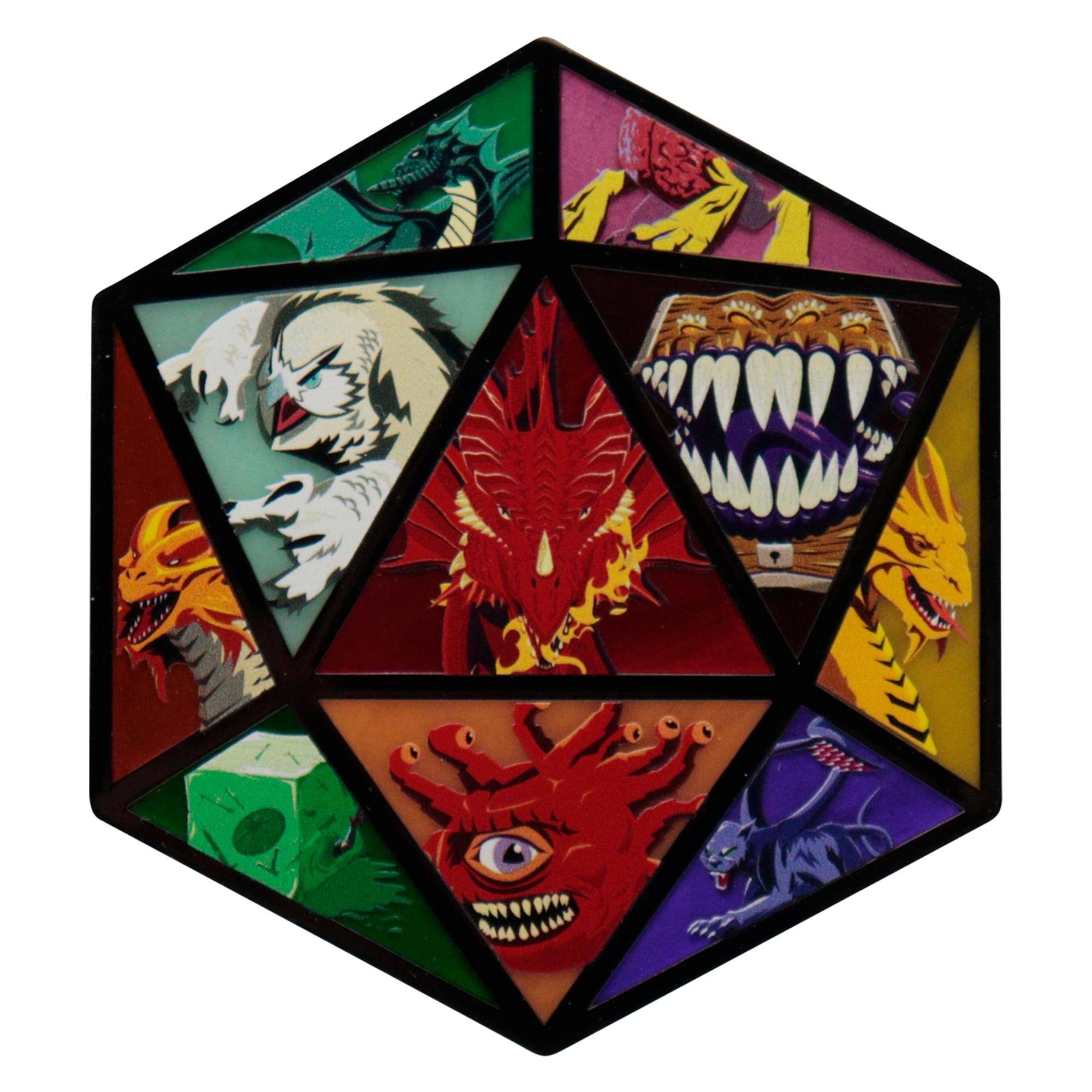 Front. Dungeons & Dragons - Dungeons & Dragons D20 Die Metal Medallion - Red.