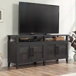 Sauder - Tiffin Line TV Credenza for TV's up to 65" - Raven Oak