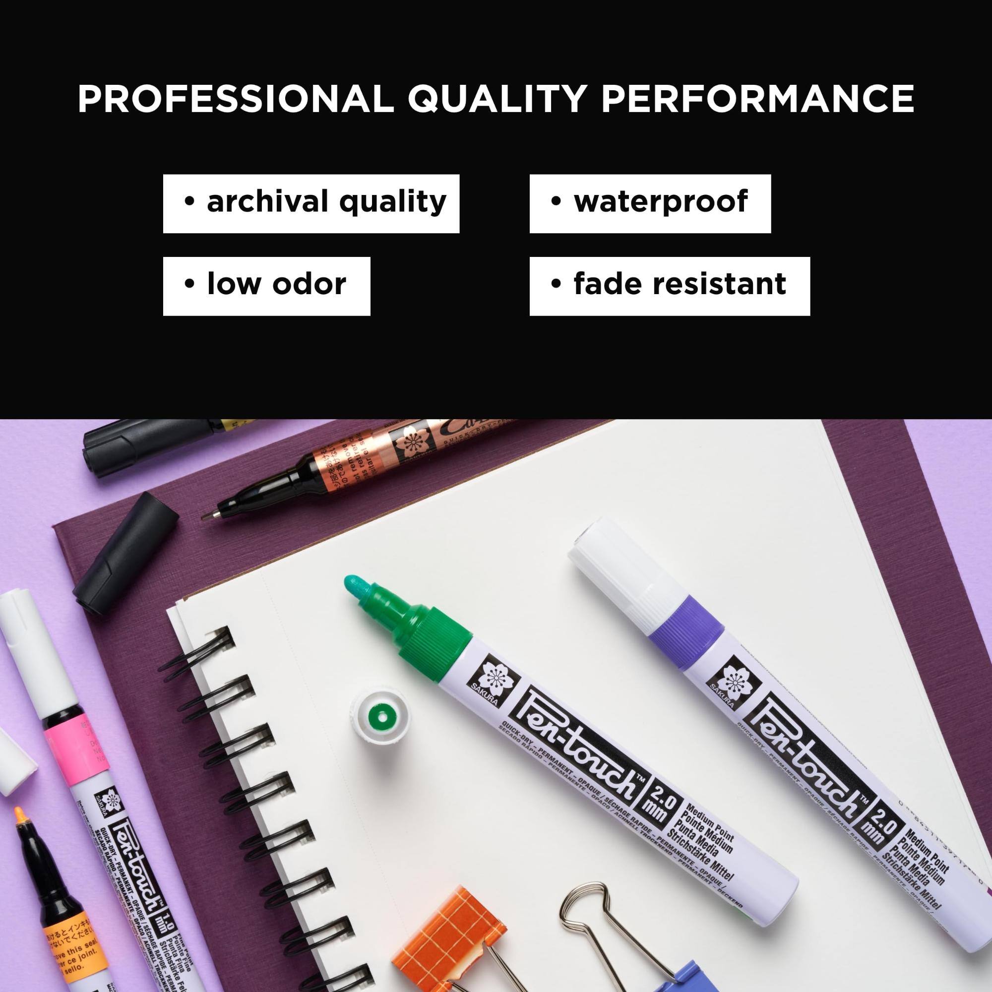 Sakura Pen Touch Paint Markers, Assorted Metallic, Extra Fine Tip, 3 ...