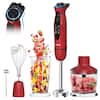 Front. VAVSEA - 5-in-1 Immersion Hand Blender with 1100W Motor and 24-Speed Control - Red.