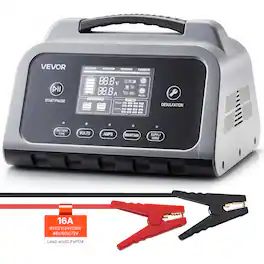 VEVOR - Smart Battery Charger, 16A, 6V 12V 24V 36V 48V 60V 72V Lithium LiFePO4 Lead-Acid (Gel/AGM) Car Battery Charger