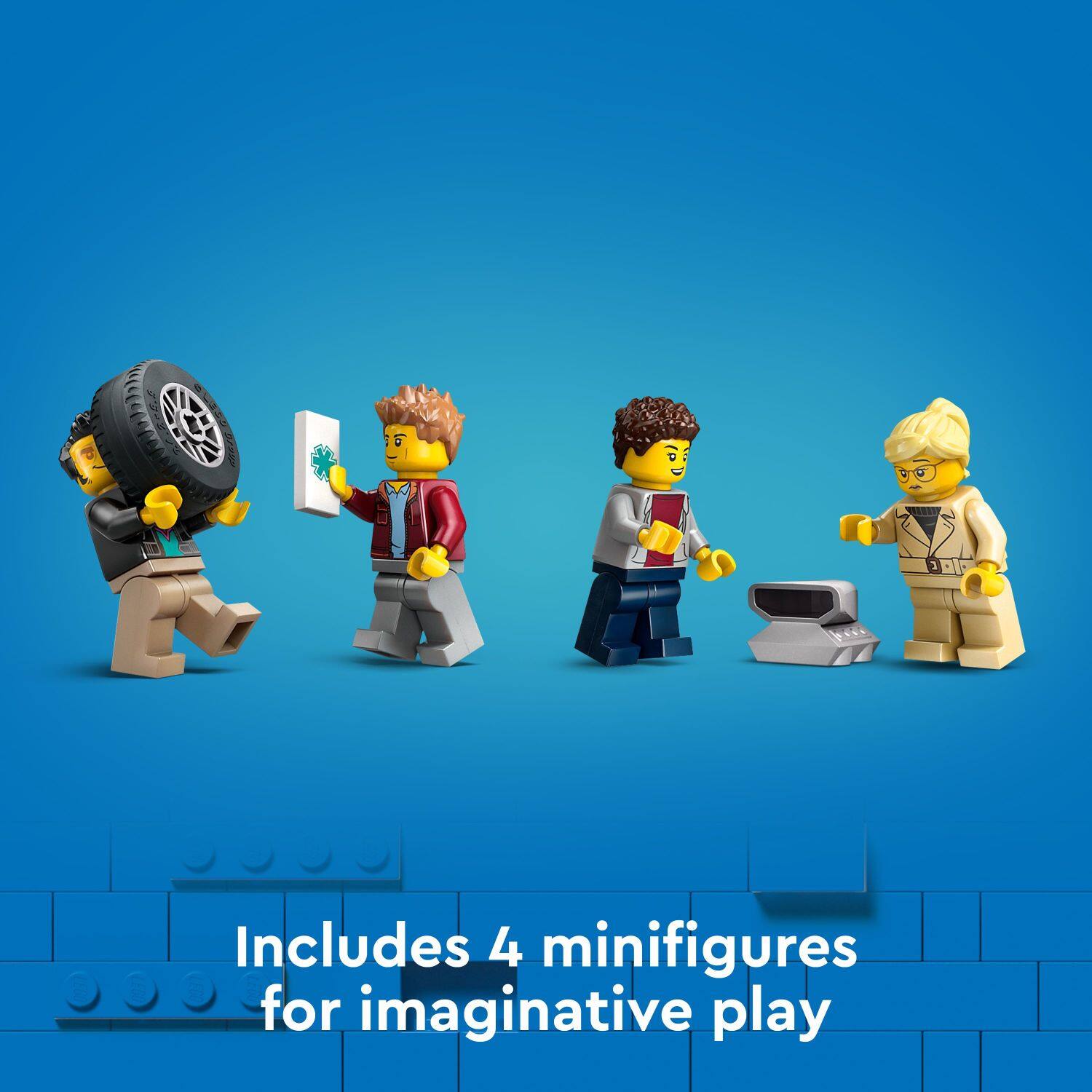 Includes 4 minifigures for imaginative play.