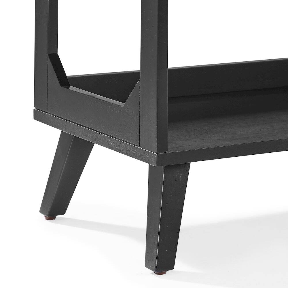 Angle. Crosley Furniture - Asheville Large Record Player Stand With Vinyl Storage - Black.