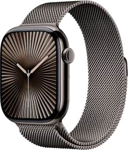 Refurbished Excellent - Apple Watch Series 10 (GPS+Cellular) 46mm Titanium Case with Slate Milanese Loop - S/M - Slate - (2024)