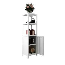 Kadyn - A 52-foot-tall linen tower bamboo storage cabinet, Suitable for main living spaces - White