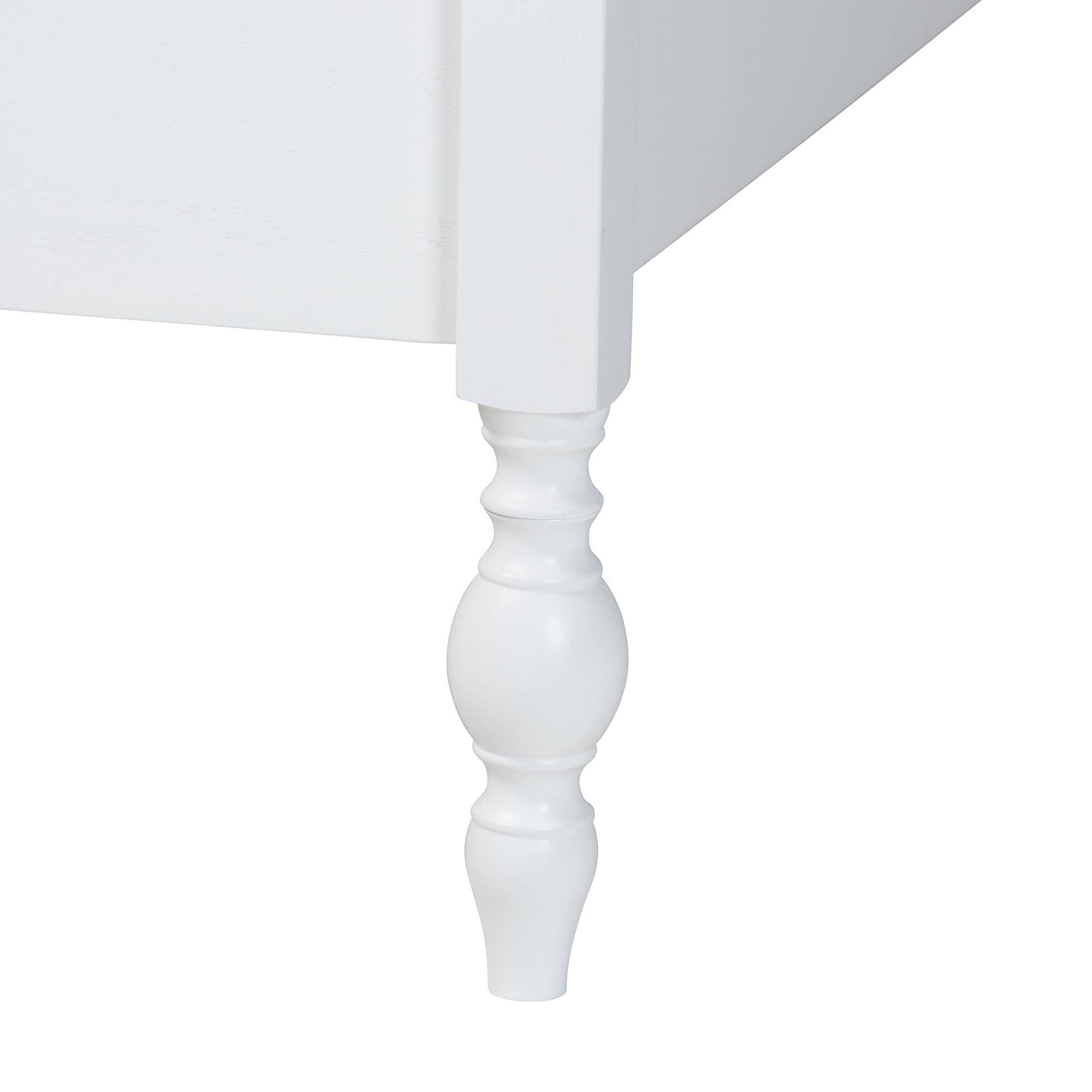 Alt View 1. Baxton Studio - Callison Spindle Platform Bed - Turned Farmhouse Bed Frame with Spoked Headboard and Sculpted Legs, Full - White.