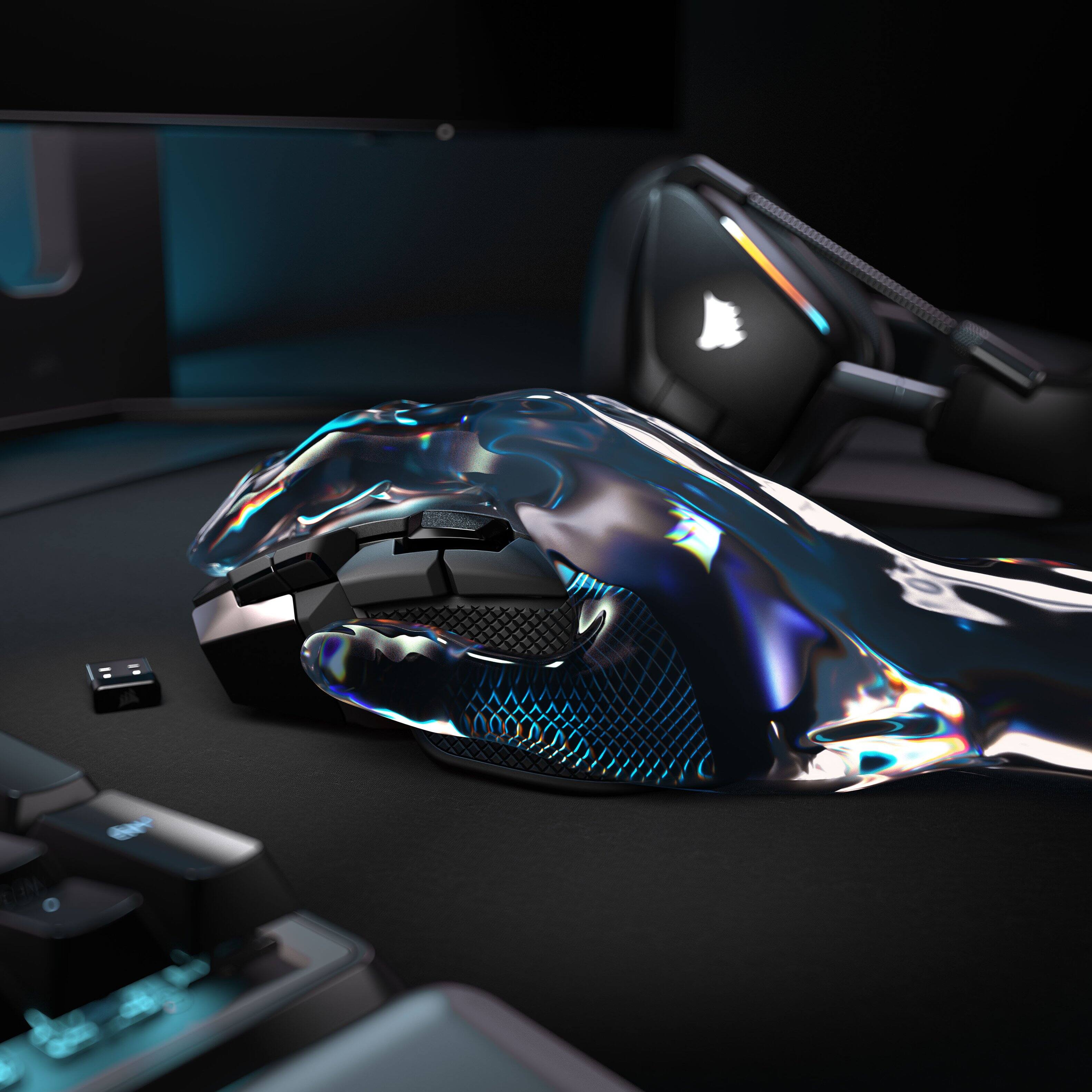 Alt View 16. CORSAIR - IRONCLAW WIRELESS SE FPS/MOBA/MMO Gaming Mouse - Black.