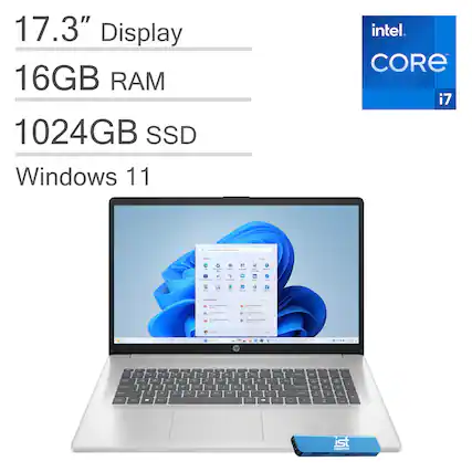 17.3" Display
16GB RAM
1024GB SSD
Windows 11
Intel Core i7