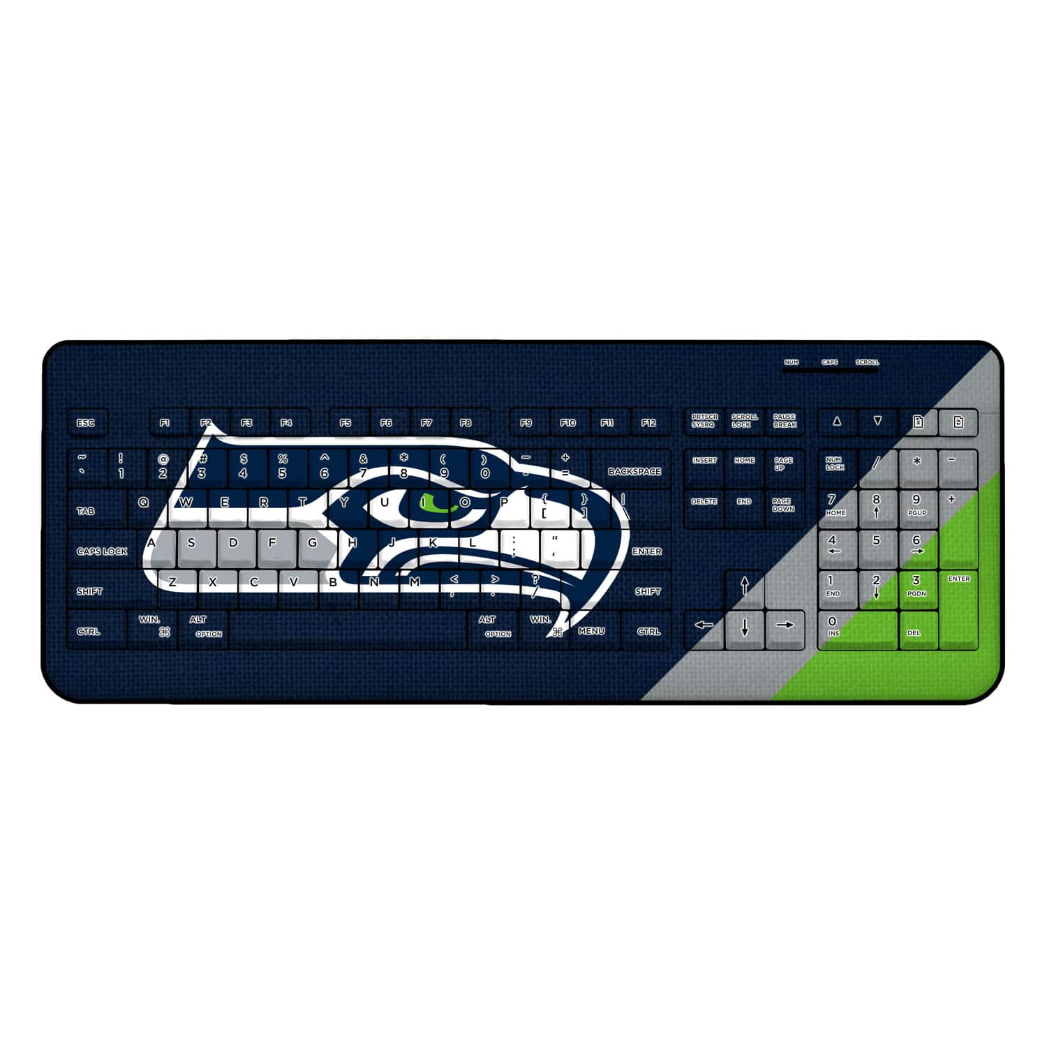 Keyscaper - Seattle Seahawks Diagonal Stripe Wireless Keyboard - Multicolor
