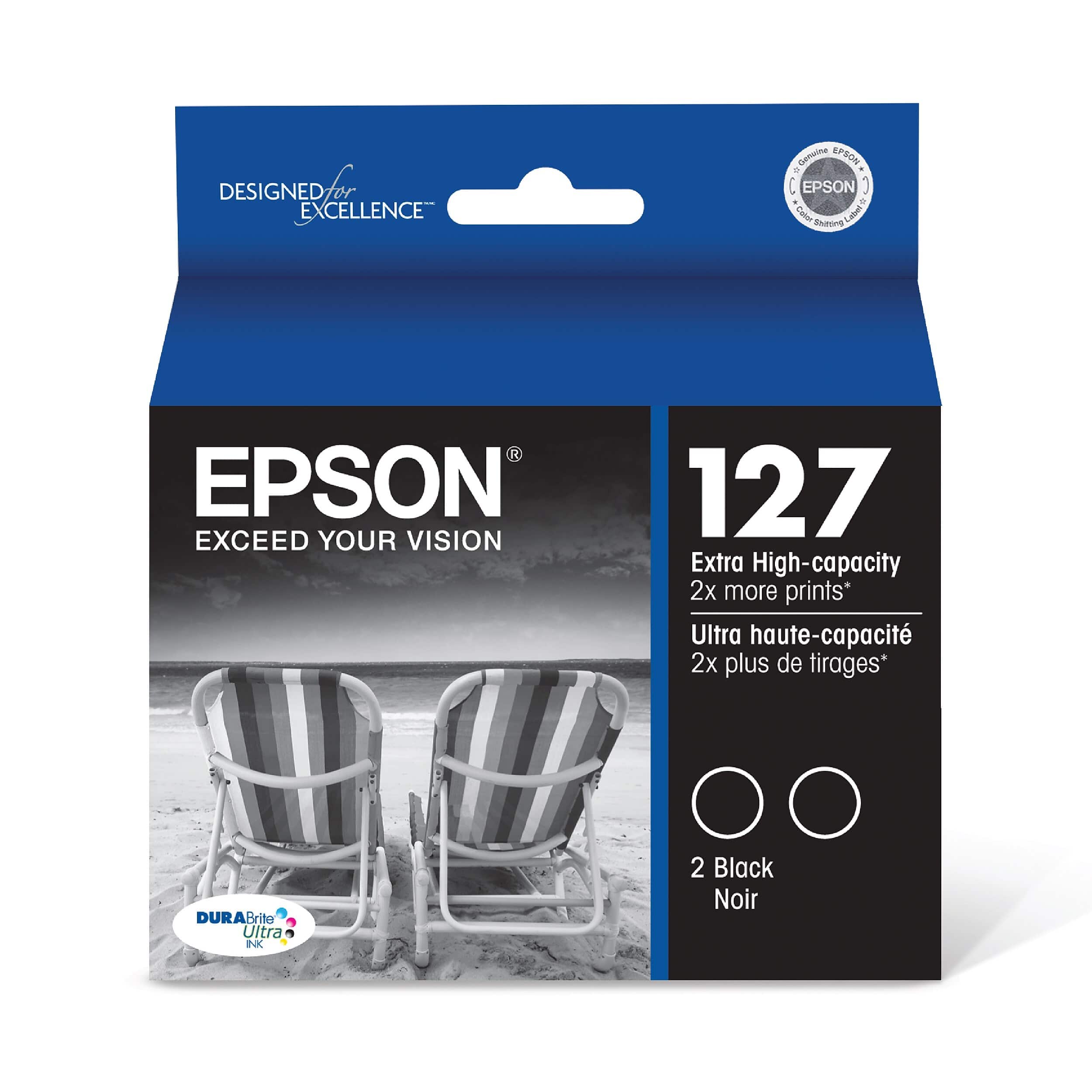 Epson - T127s Extra High Yield Ink Cartridge, 2/Pack (T127120-D2) - Black