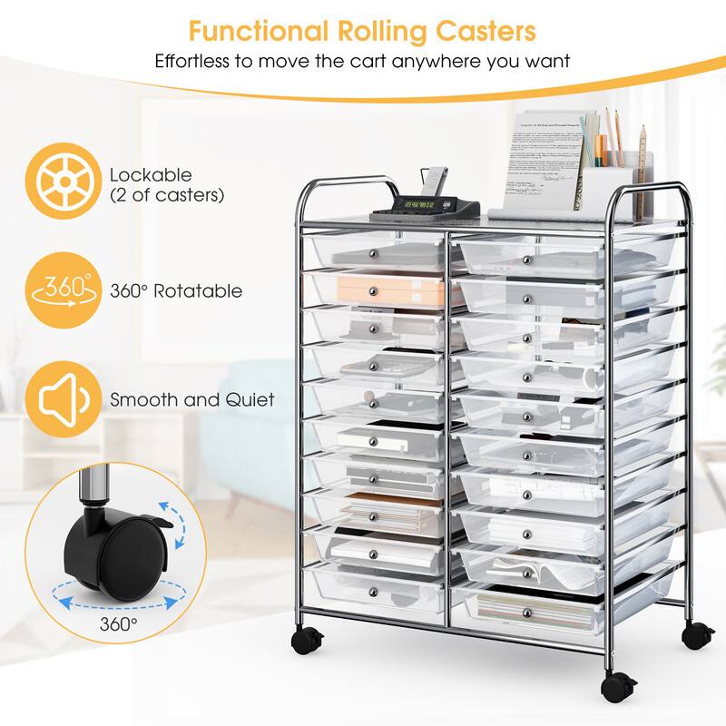 Functional Rolling Casters  
Effortless to move the cart anywhere you want  
Lockable (2 of casters)  
360° Rotatable  
Smooth and Quiet