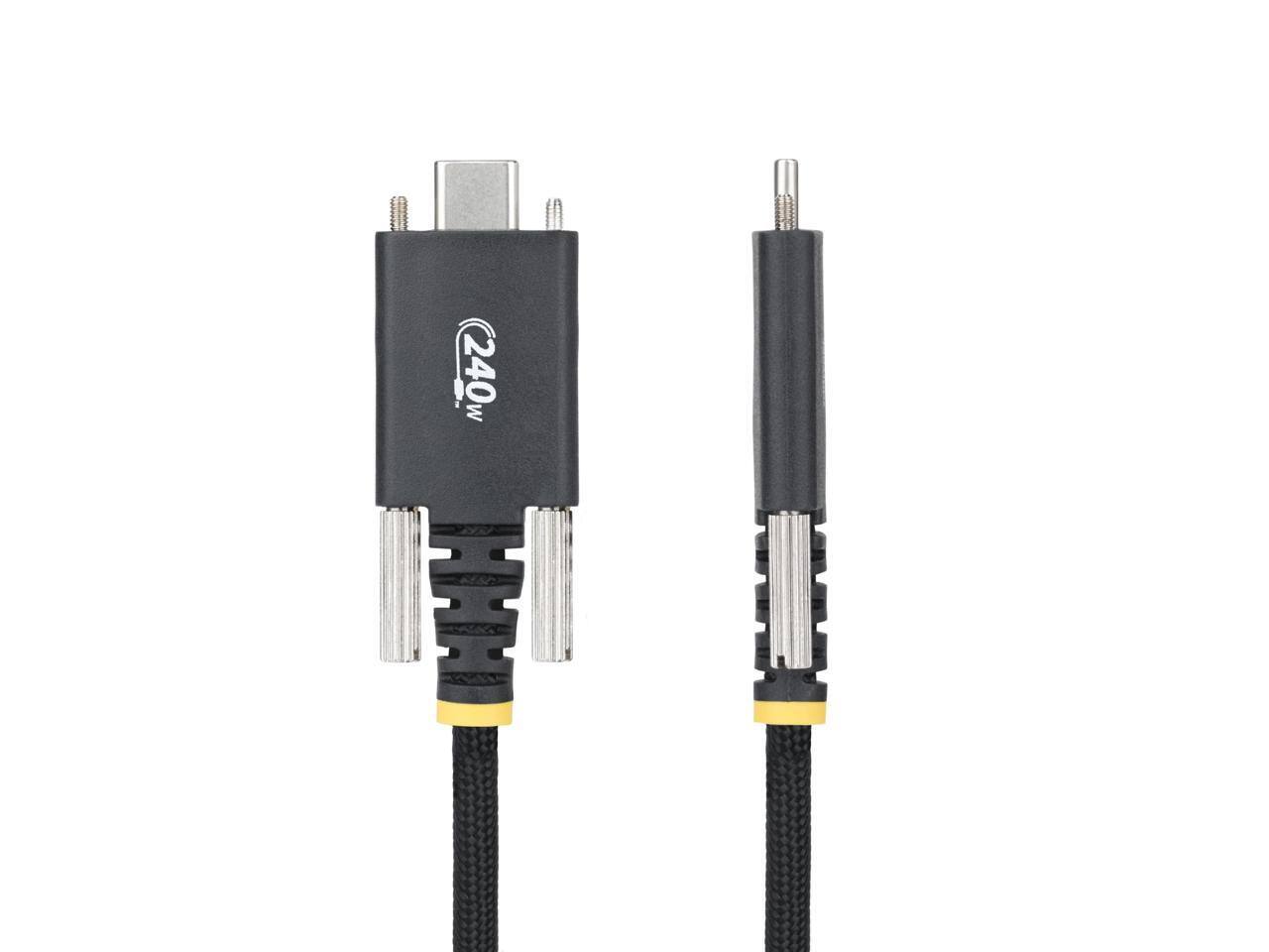 Alt View 4. StarTech.com - StarTech 6.6ft USB-C Cable, 240W PD EPR, Side Lock, Rugged Braided.