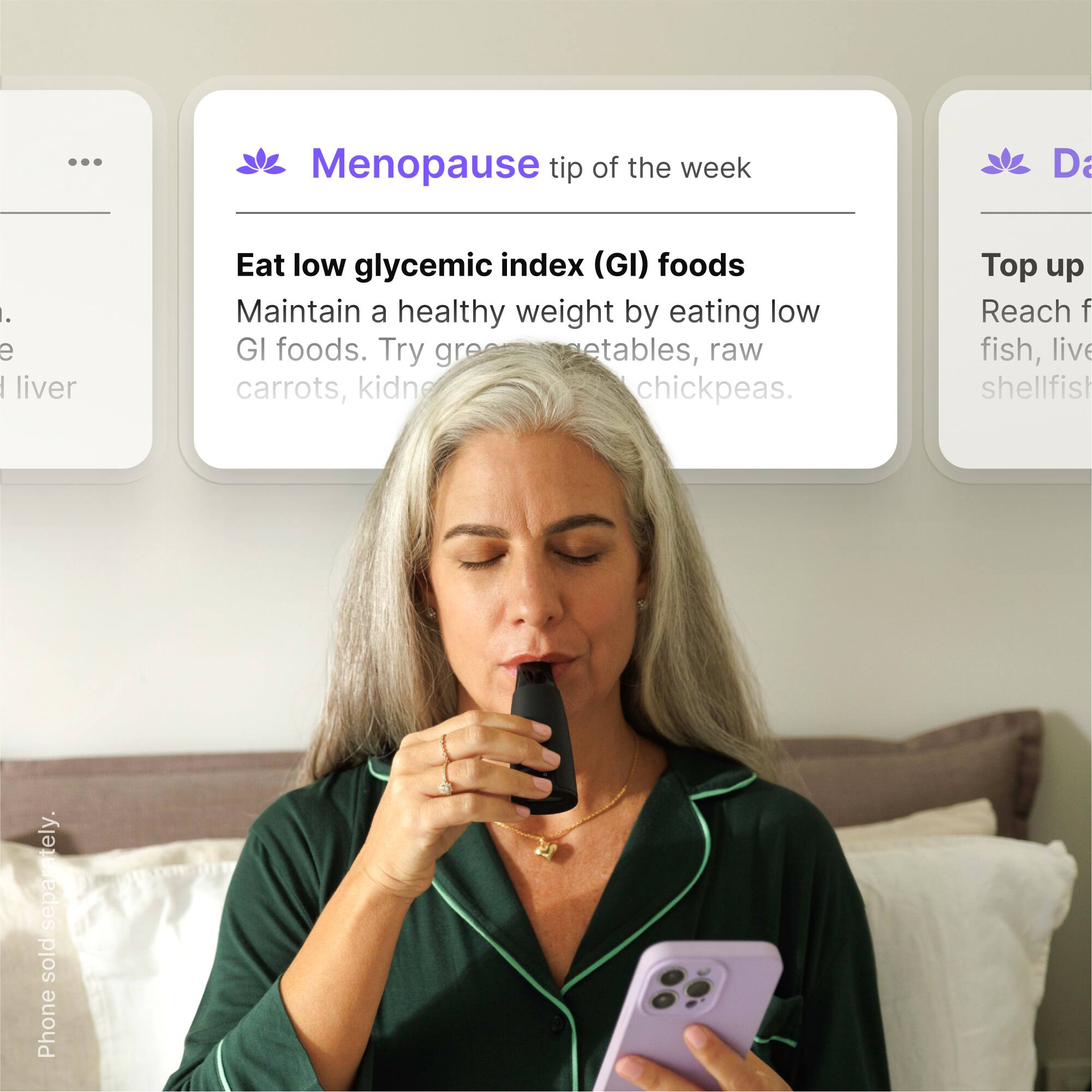 Menopause tip of the week: Eat low glycemic index (GI) foods. Maintain a healthy weight by eating low GI foods. Try green vegetables, raw carrots, kidney beans, chickpeas.

Top up: Reach for fish, live shellfish separately.