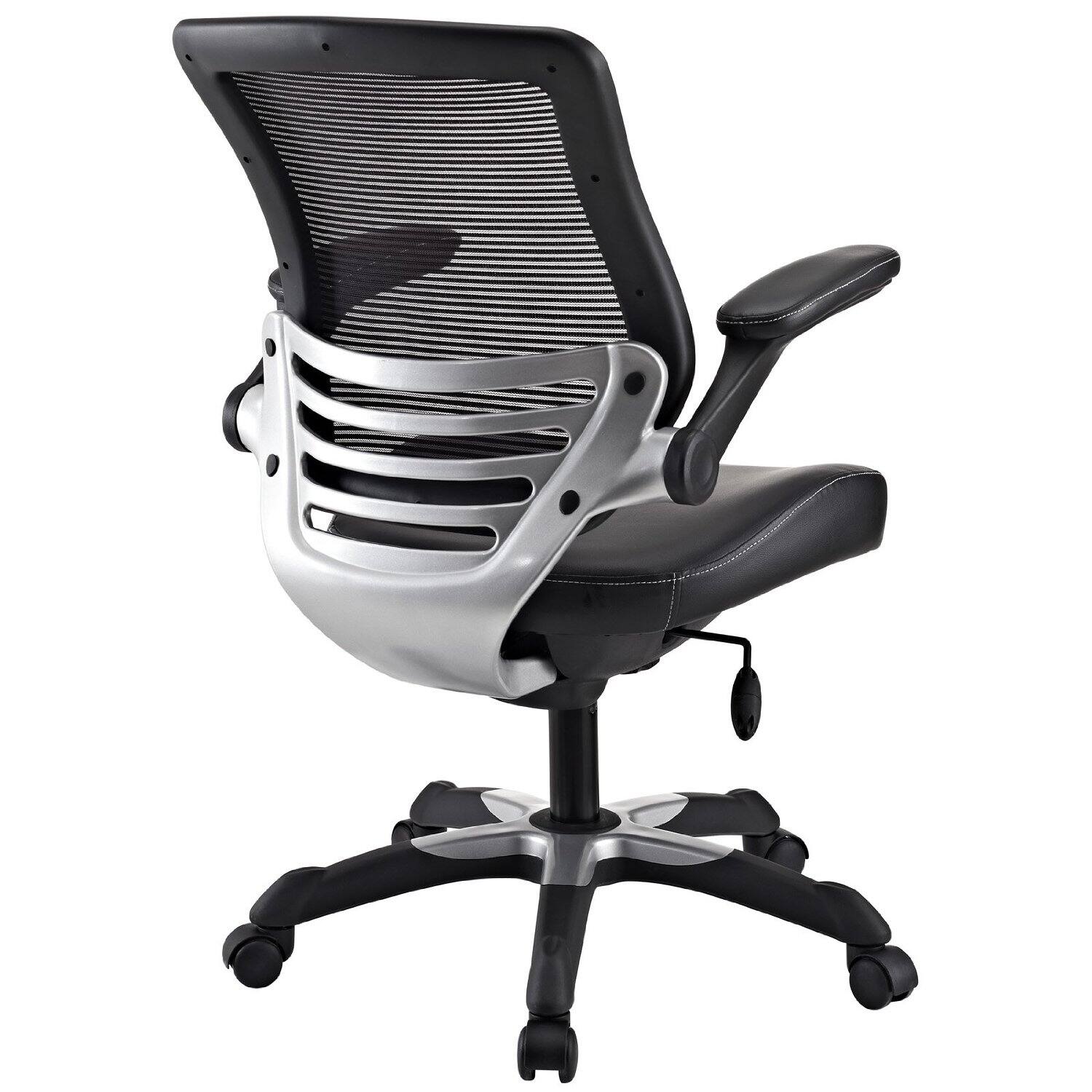 Left. Hivvago - Modern Black Mesh Back Ergonomic Office Chair  with Flip-up Arms - Black.