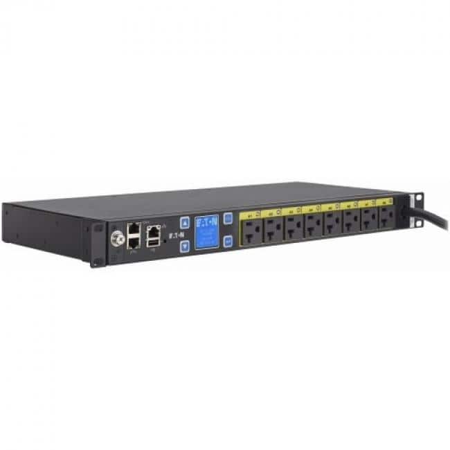 Eaton - Managed rack PDU, 1U, 5-20P, L5-20P input, 1.44 kW max, 120V, 12A, 10 ft cord, Single-phase, Outlets: (8) 5-20R - Unknown price history on PriceWatchPro