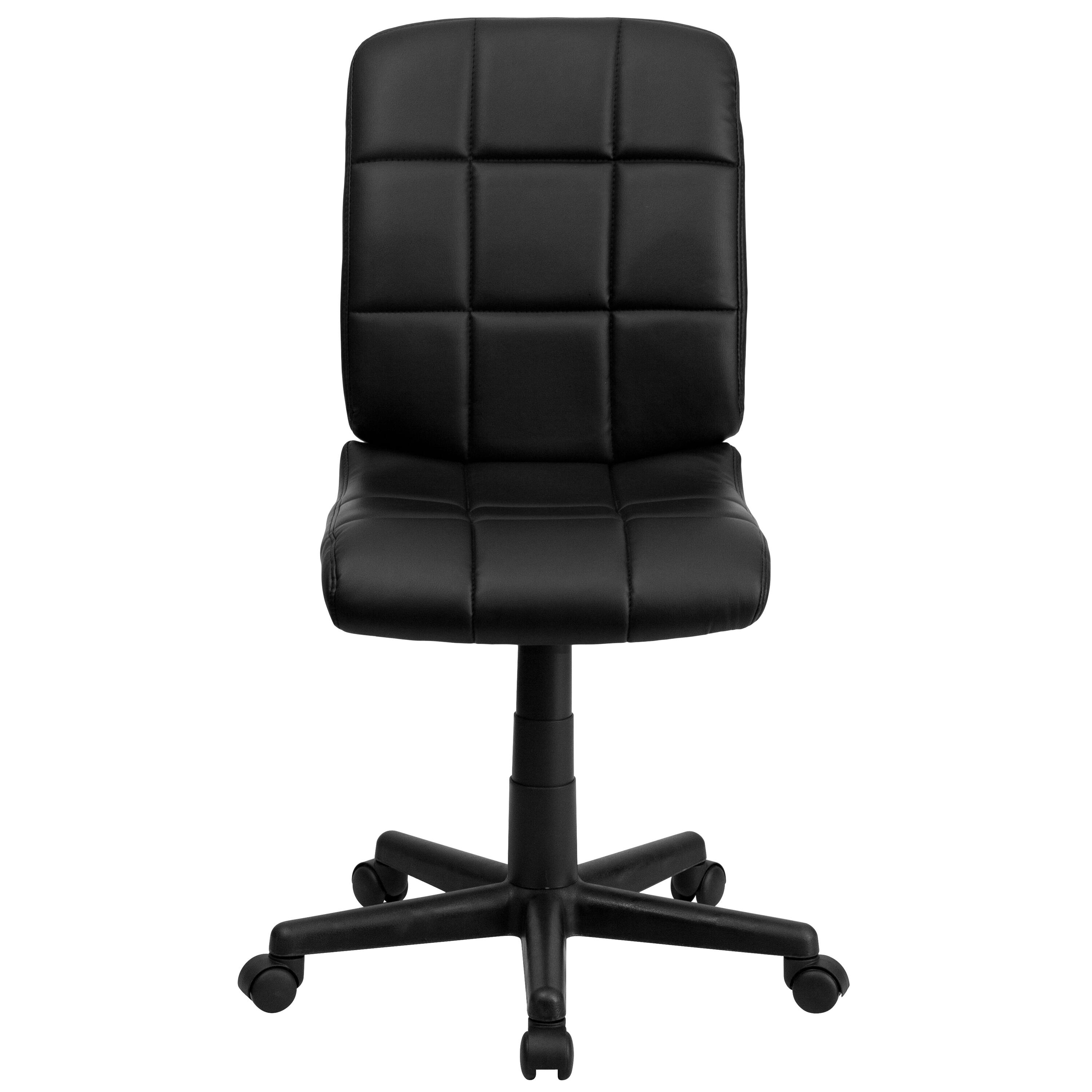 Alt View 7. Emma + Oliver - Mid-Back Quilted Vinyl Swivel Task Office Chair - Black.