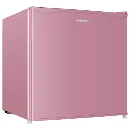 Front. BANGSON - BANGSON 1.7 Cu.Ft Mini Fridge Freezer, Compact Refrigerator for Dorm Bedroom Apartment, Pink - Pink.