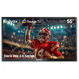 Sylvox - 55" Outdoor TV, 1000nits Google Smart TV, IP55 Waterproof Partial Sun Outside TV(Deck Pro2.0)