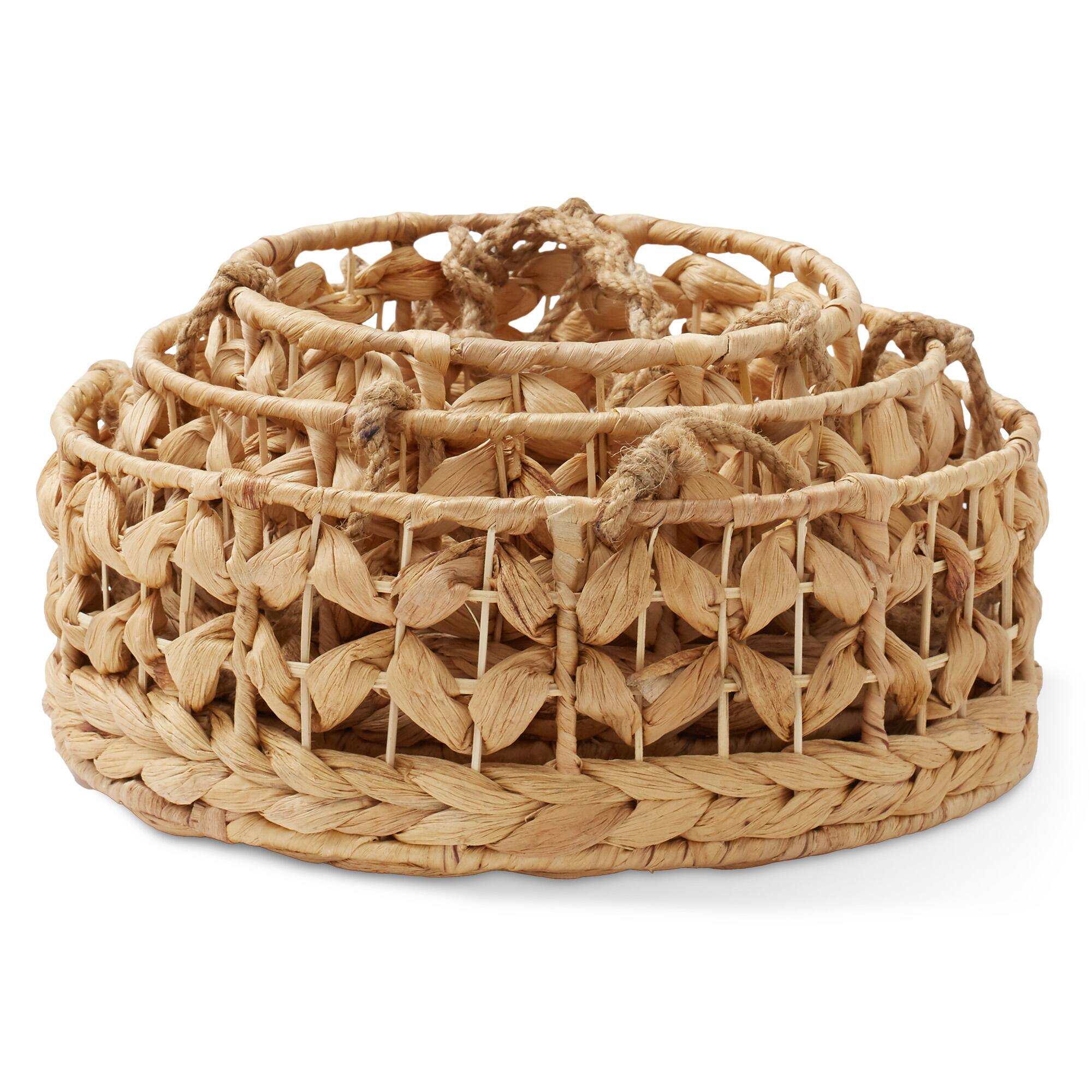 Alt View 4. Casafield - 3-Tier Hanging Fruit Baskets Vertical Woven Kitchen Storage Organizer - Natural - Hyacinth.