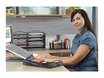 Alt View 2. Safco - Onyx 12.25" x 12.25" Steel Mesh Adjustable Laptop Stand - Black.