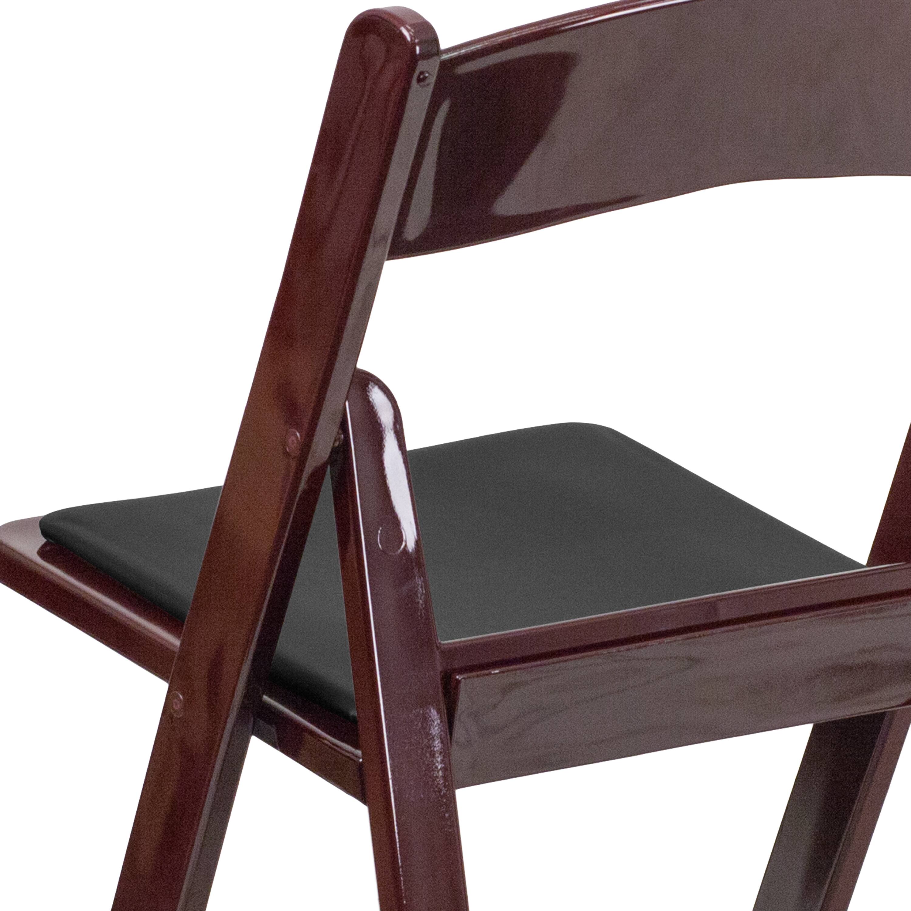 Alt View 9. Emma + Oliver - Folding Chair - Resin– 2 Pack 800LB Weight Capacity Event Chair - Red Mahogany.