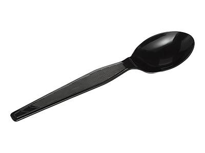 Alt View 4. Dixie - Plastic Teaspoon, Heavy-Weight, 1000/Carton - Black.
